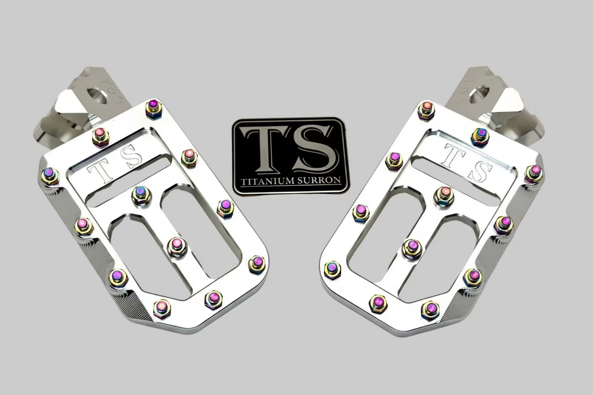 Custom Foot Pegs w/ Titanium Grips for Surron and Most Light E-moto