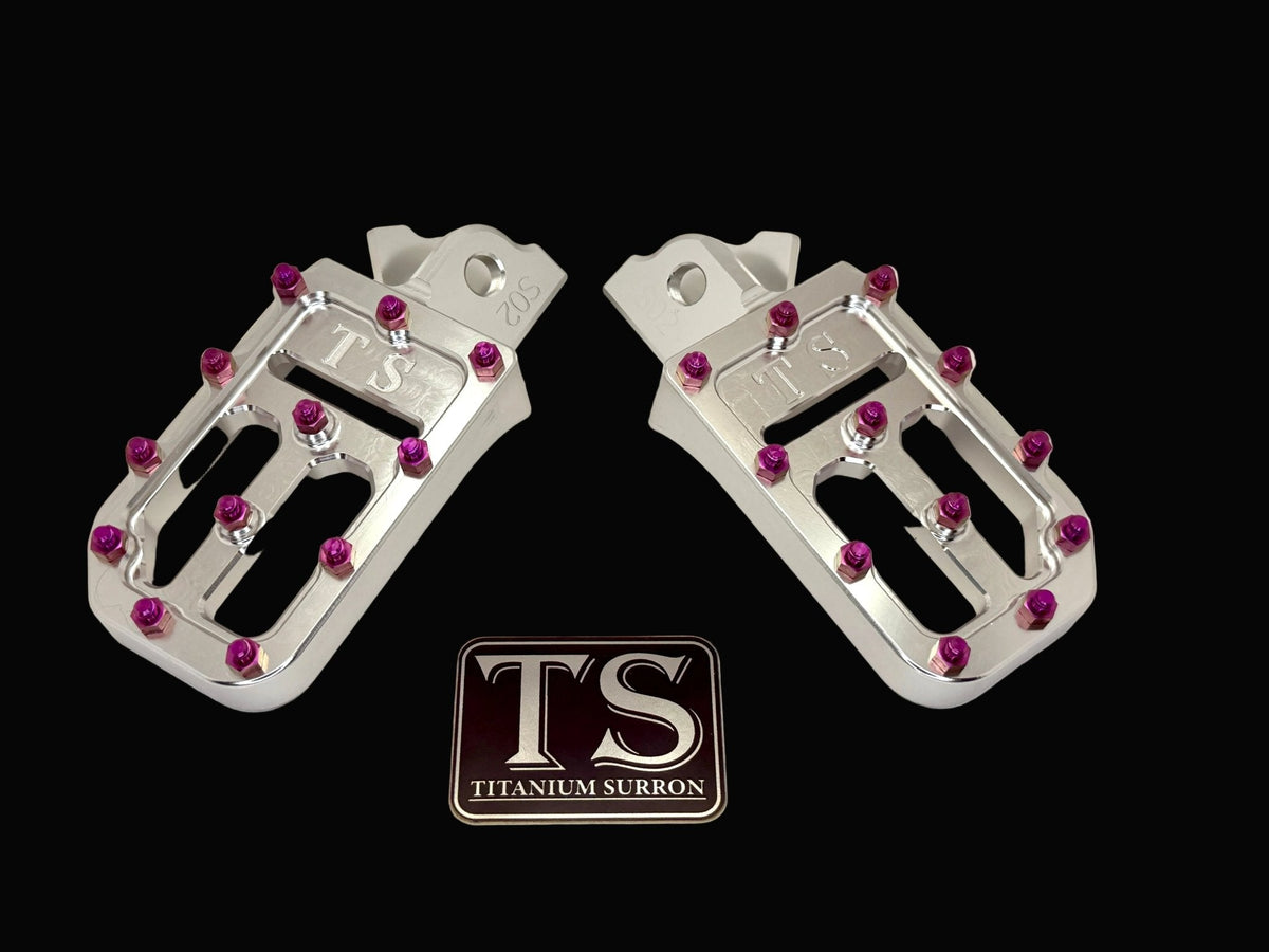 Custom Foot Pegs w/ Titanium Grips for Surron and Most Light E-moto