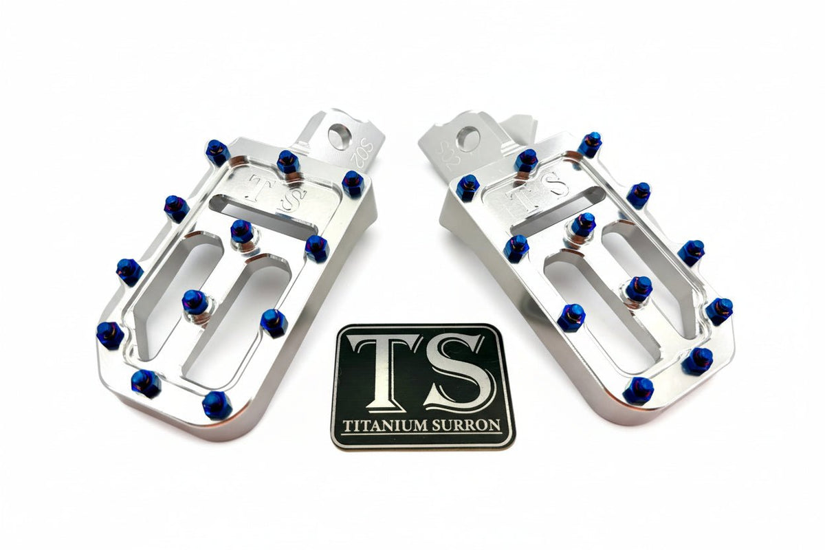 Custom Foot Pegs w/ Titanium Grips for Surron and Most Light E-moto