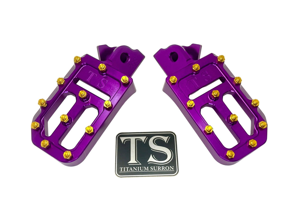 Custom Foot Pegs w/ Titanium Grips for Surron and Most Light E-moto