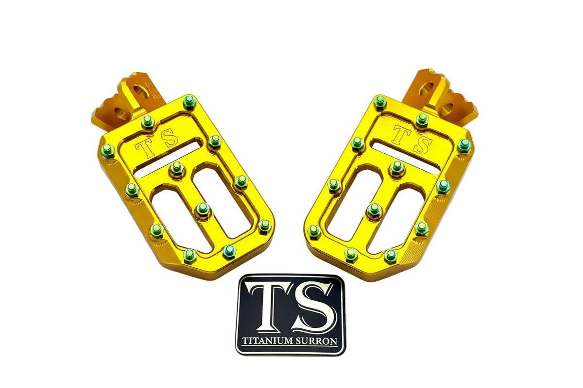 Custom Foot Pegs w/ Titanium Grips for Surron and Most Light E-moto