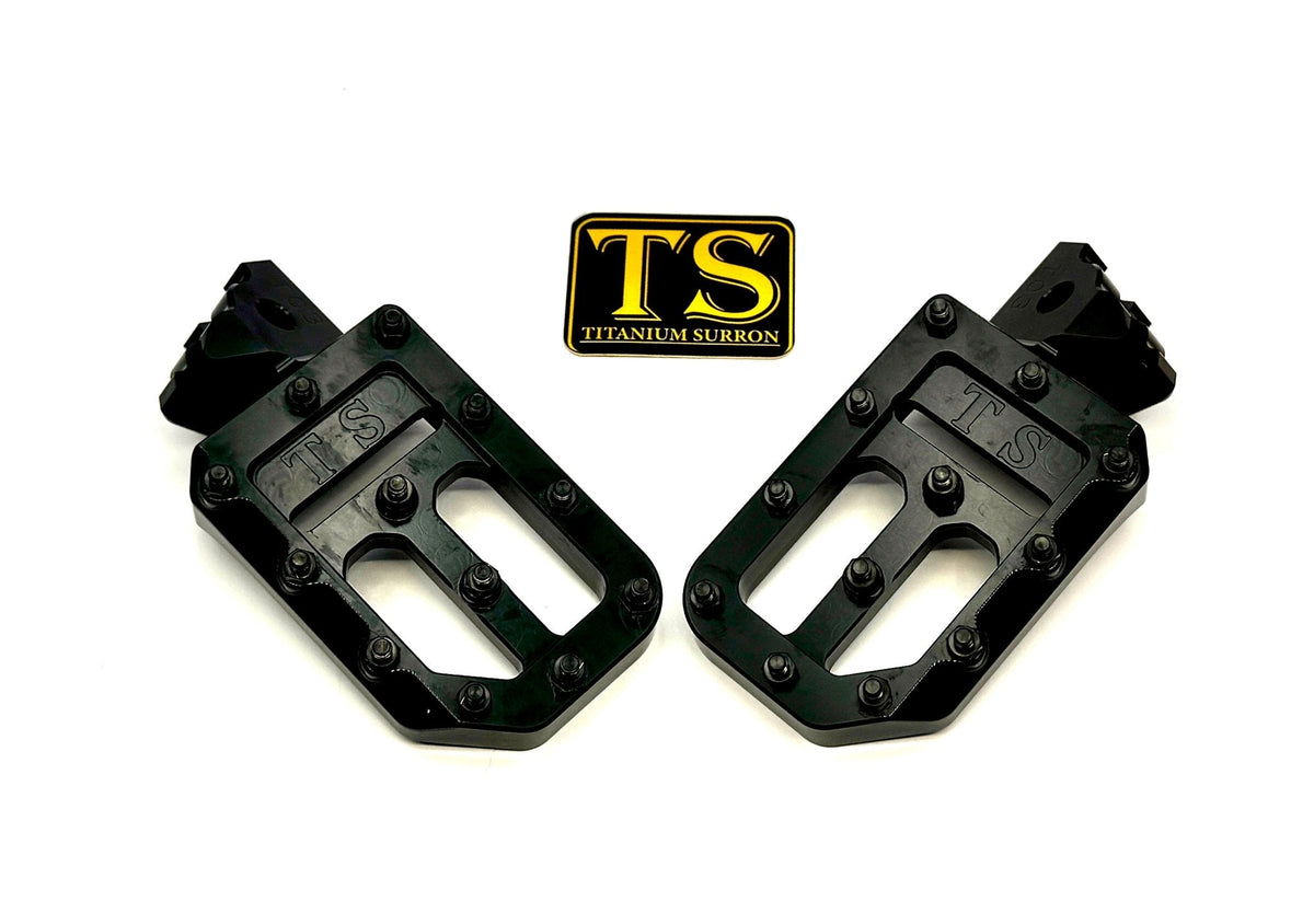 Custom Foot Pegs w/ Titanium Grips for Surron and Most Light E-moto