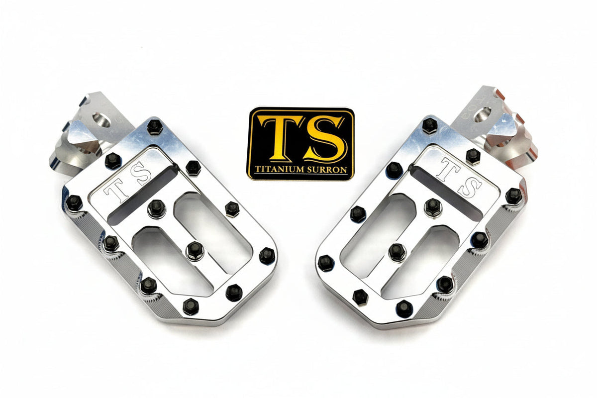 Custom Foot Pegs w/ Titanium Grips for Surron and Most Light E-moto
