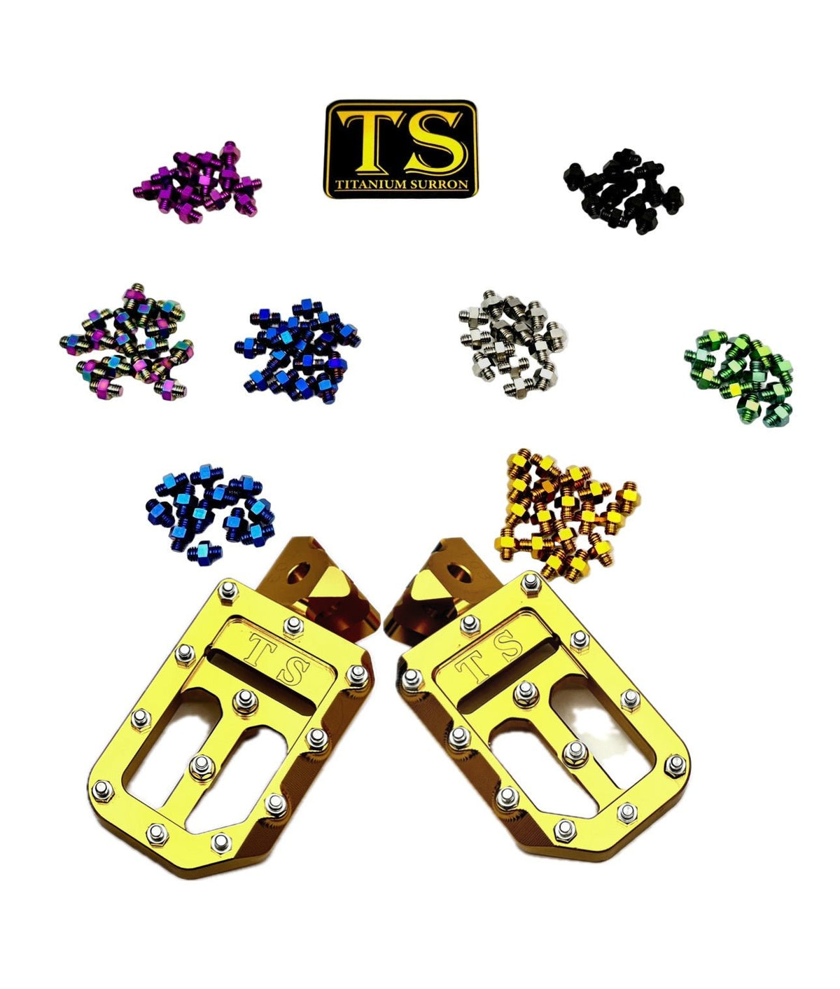 Custom Foot Pegs w/ Titanium Grips for Surron and Most Light E-moto