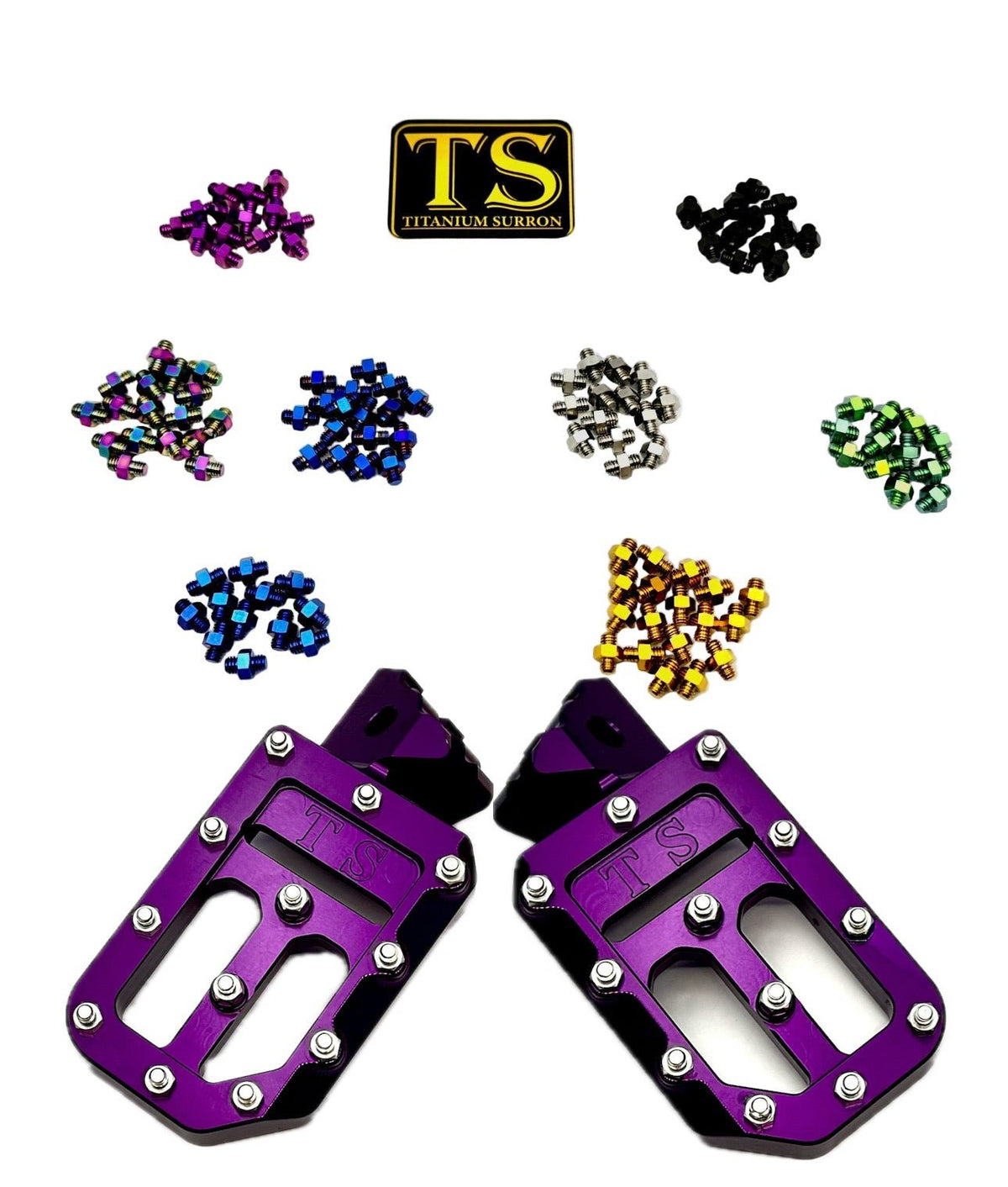 Custom Foot Pegs w/ Titanium Grips for Surron and Most Light E-moto