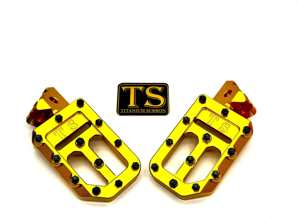Custom Foot Pegs w/ Titanium Grips for Surron and Most Light E-moto