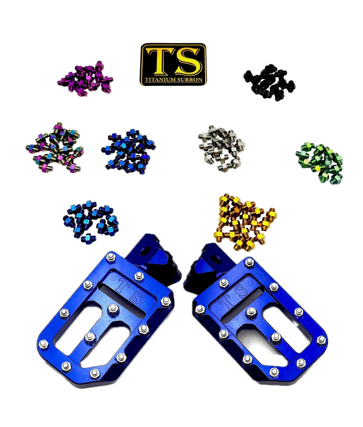 Custom Foot Pegs w/ Titanium Grips for Surron and Most Light E-moto