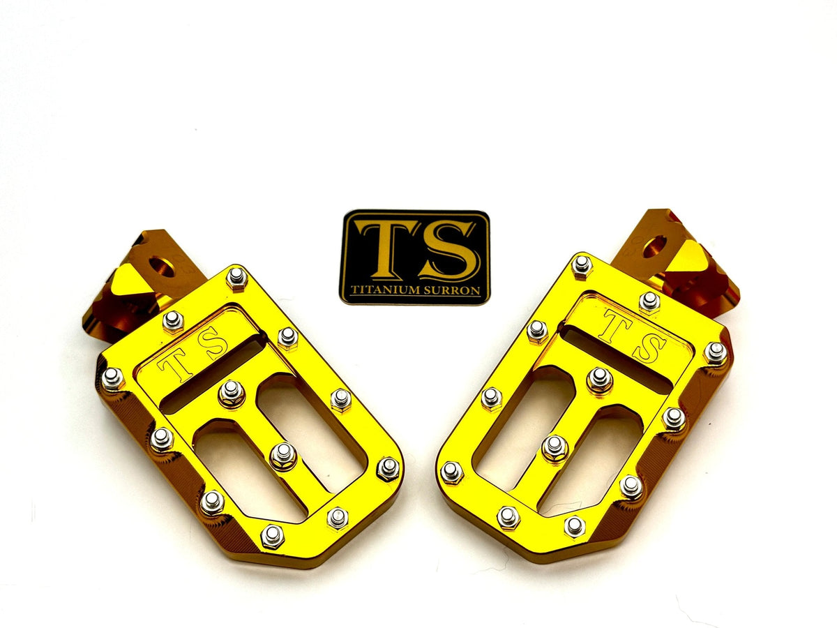 Custom Foot Pegs w/ Titanium Grips for Surron and Most Light E-moto