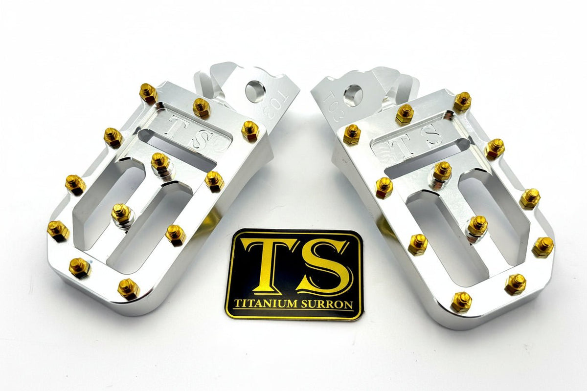 Custom Foot Pegs w/ Titanium Grips for Surron and Most Light E-moto