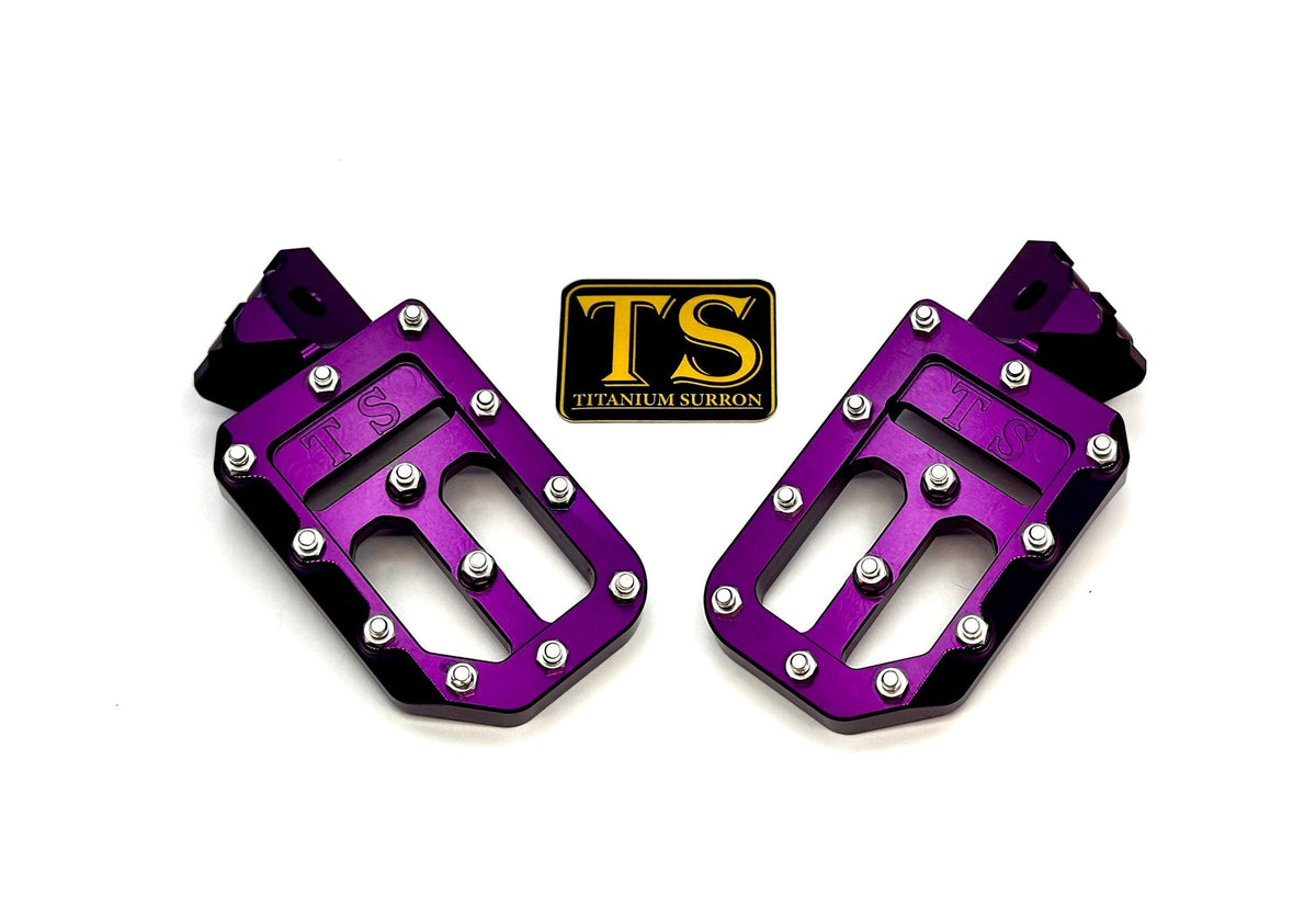 Custom Foot Pegs w/ Titanium Grips for Surron and Most Light E-moto