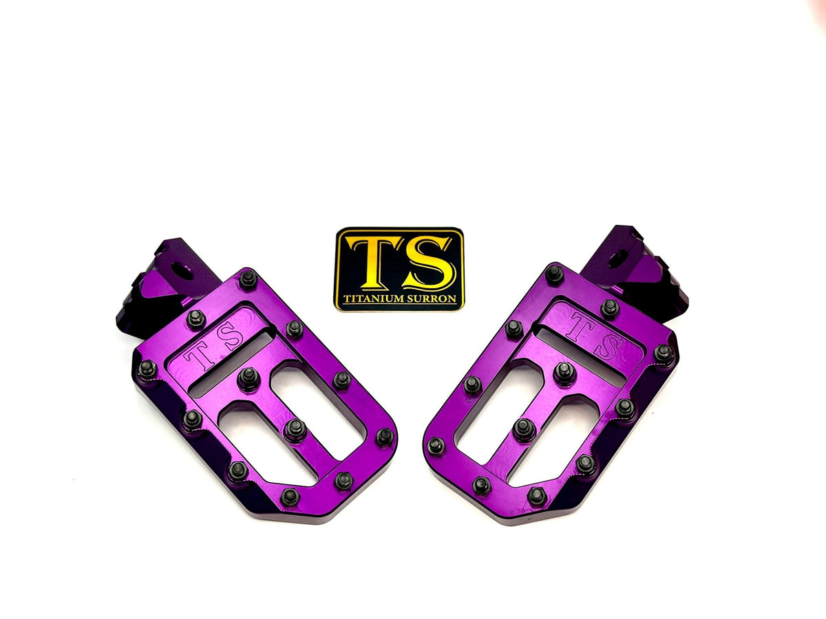 Custom Foot Pegs w/ Titanium Grips for Surron and Most Light E-moto