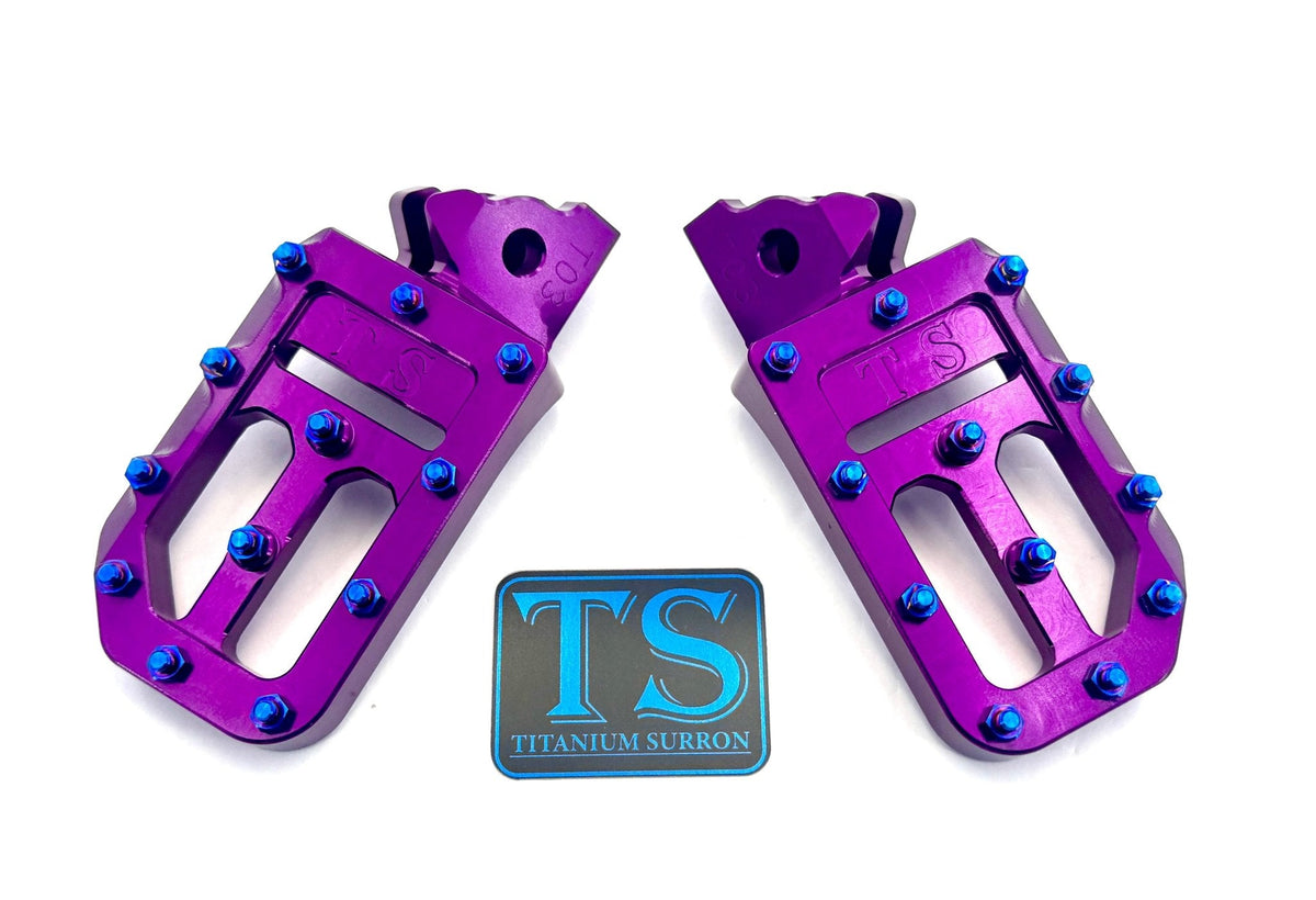 Custom Foot Pegs w/ Titanium Grips for Surron and Most Light E-moto
