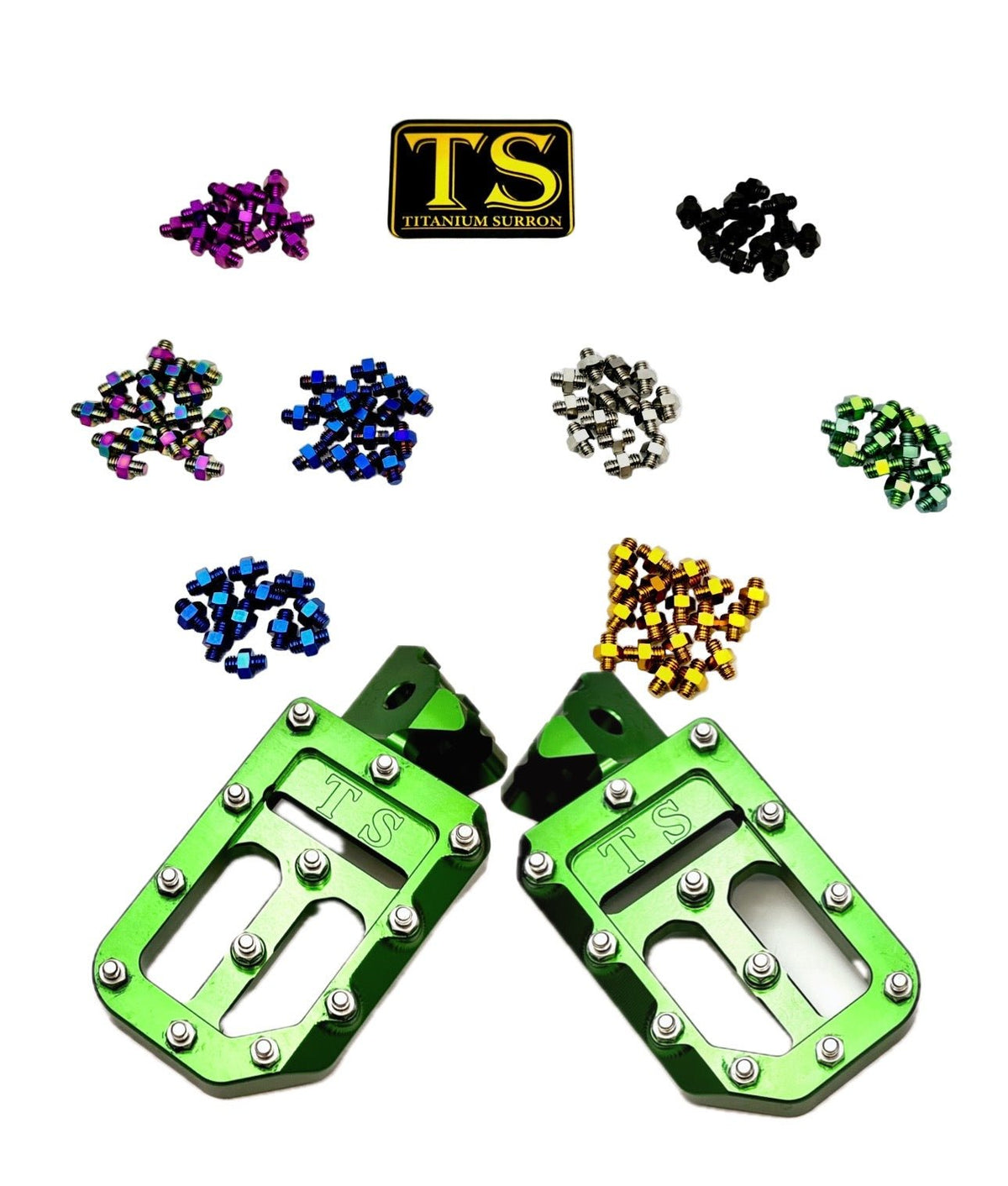 Custom Foot Pegs w/ Titanium Grips for Surron and Most Light E-moto