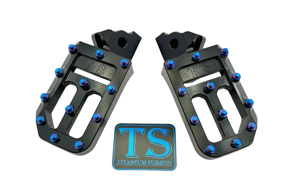 Custom Foot Pegs w/ Titanium Grips for Surron and Most Light E-moto