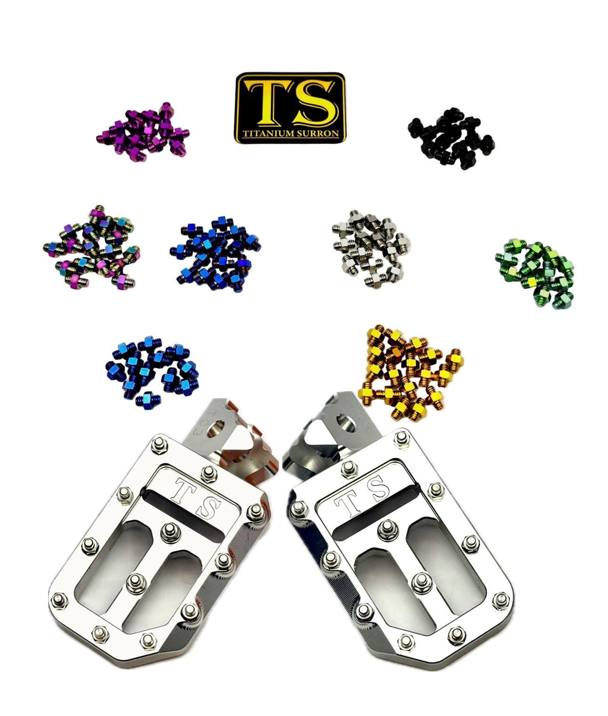 Custom Foot Pegs w/ Titanium Grips for Surron and Most Light E-moto