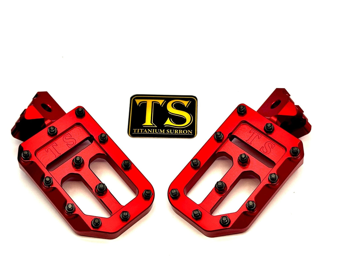 Custom Foot Pegs w/ Titanium Grips for Surron and Most Light E-moto